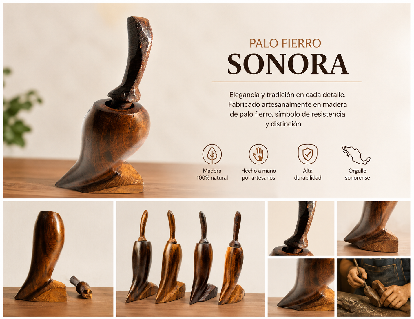 Chiltepinero de madera de palo fierro. Figura chile - Image 4